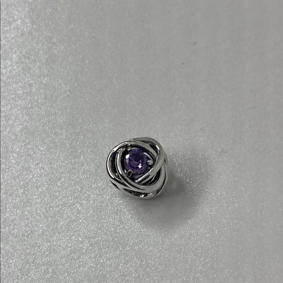 New Authentic Pandora 925 February Purple Eternity Circle Charm 790065#2 - Picture 2 of 4